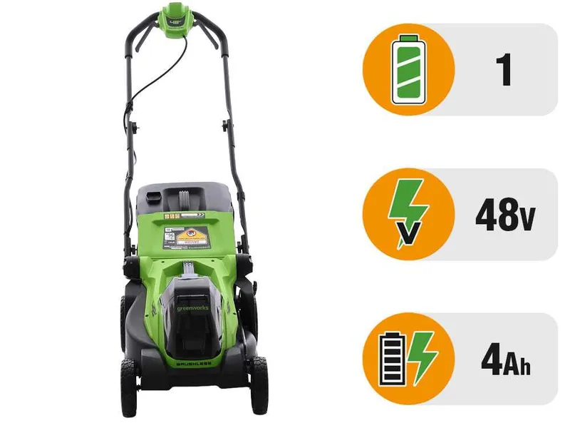 Greenworks LM360D - Tondeuse à gazon à batterie - 48 V/4 Ah - Largeur de coupe 36 cm