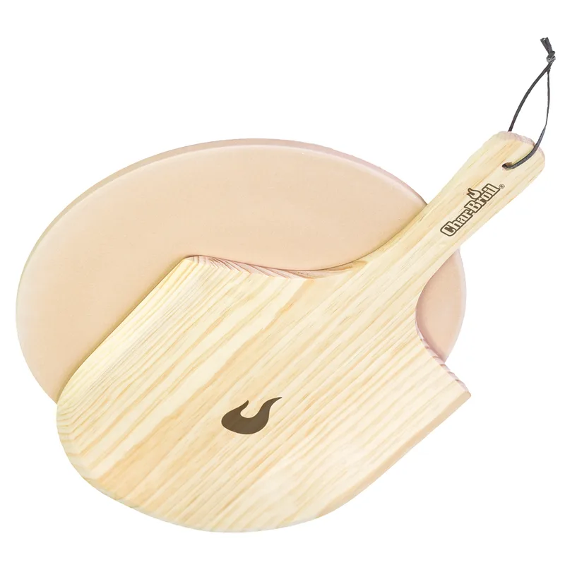 Set pierre ronde et pelle en bois pour pizza