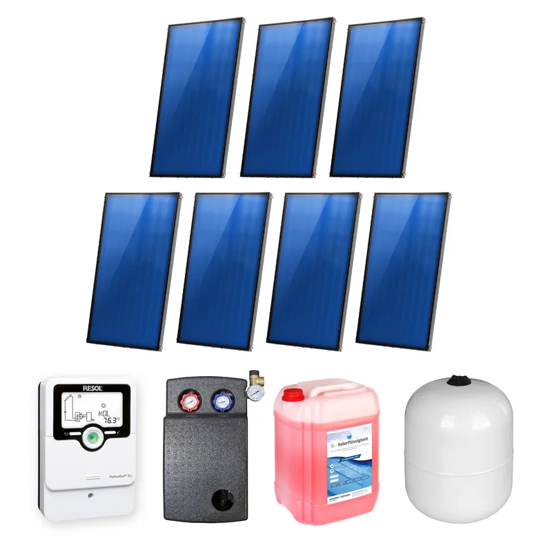 14,07 m² Ensemble de capteurs solaires plats Sunex 6 7x Basicx 2.0 4C