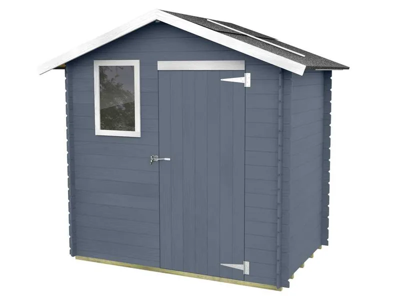 Alce Livia 198x130 gris - Abri de jardin en bois - Avec fenêtre avant - 198x130x205 cm