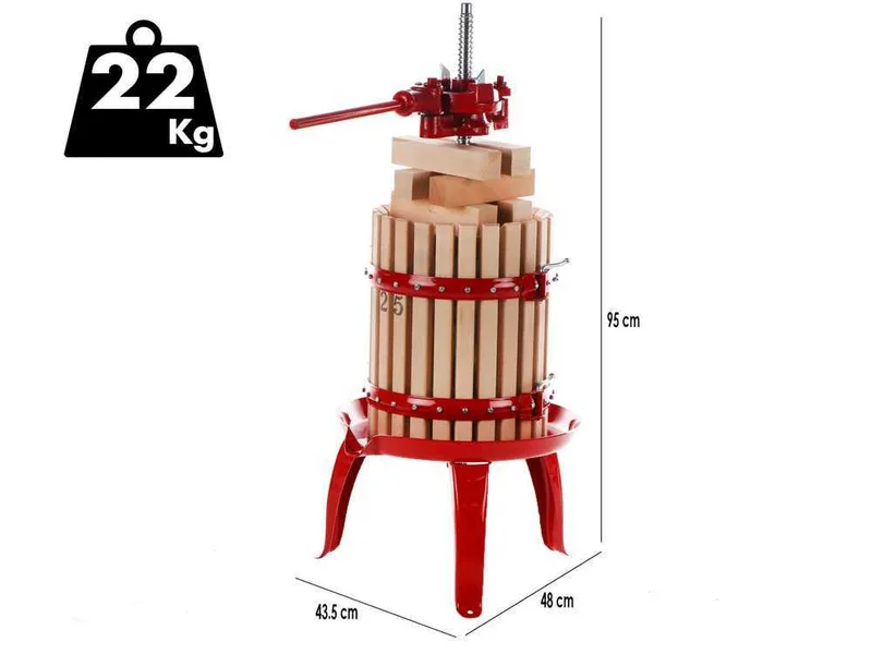 Baesso Torchio 25 - Pressoir à raisin manuel - 20 lt