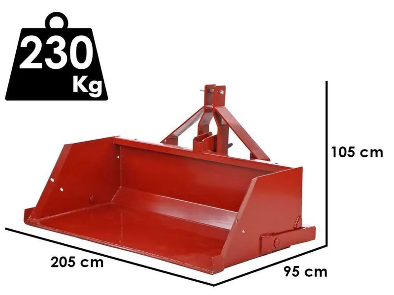 Francini PR 200 - Godet arrière hydraulique pour tracteur - de 200 cm - Capacité 700Kg
