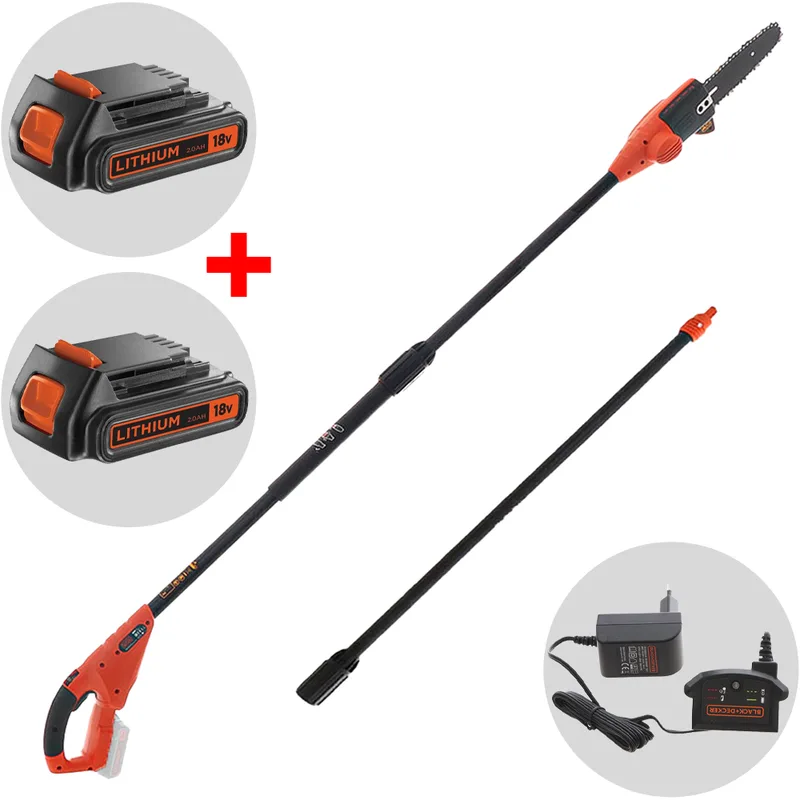 Black & Decker GPC1820L20-QW - Élagueuse à batterie sur perche 18V 2Ah + une batterie 18V 2Ah