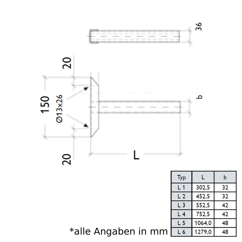 Schiedel rallonge pour support mural type L4 brillant