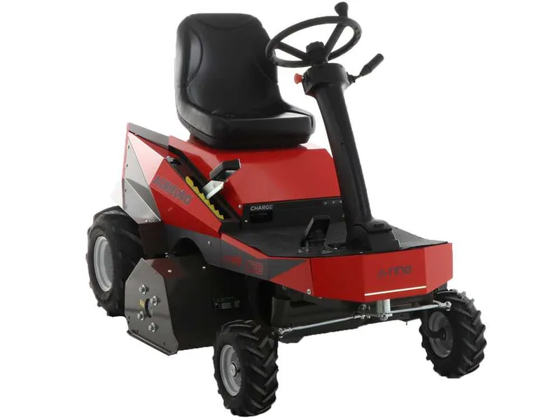 Tracteur tondeuse électrique CaRINO - Moteur à batterie 48V/200 Ah - Largeur de coupe 110 cm
