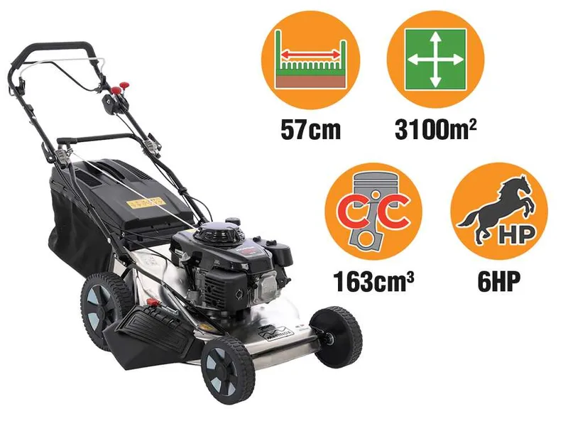 Marina Systems MX 57 SH 3V - Tondeuse à gazon thermique tractée - Moteur thermique Honda GXV 160