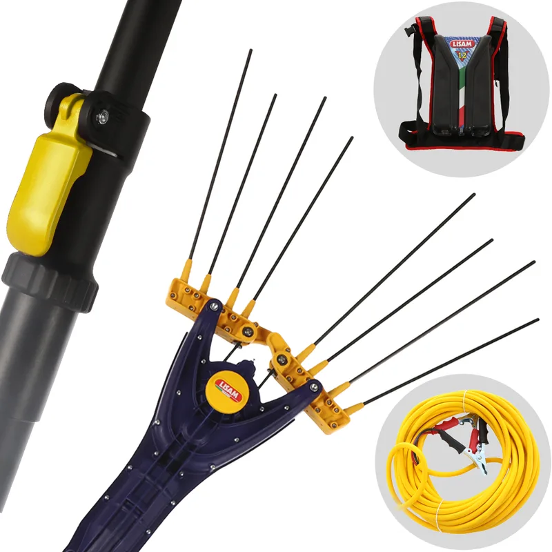 Lisam Avatar - Peigne vibreur électrique à batterie dorsale 12V 56 Ah - Perche télescopique 230/330 cm