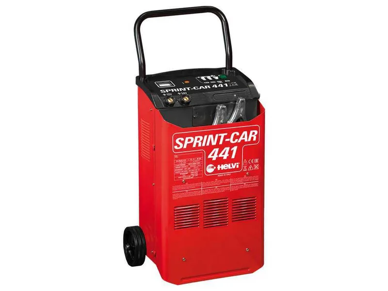 Helvi sprint CAR 441 - Chargeur de batterie et démarreur sur chariot - 12/24V