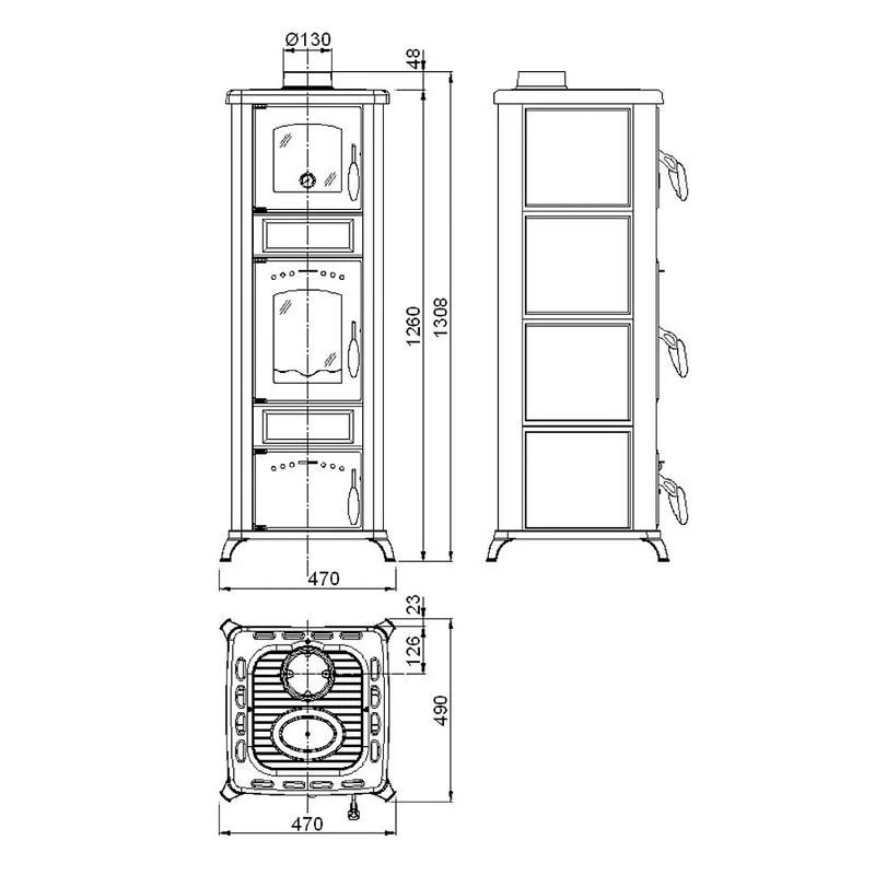 Wamsler Romantik-B II cuisinière à bois pierre naturelle