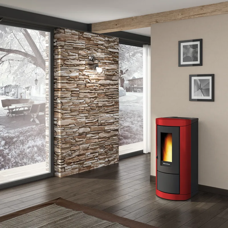Extraflame Evolution Line Mietta Evo 16 poêle à granulés acier bordeaux