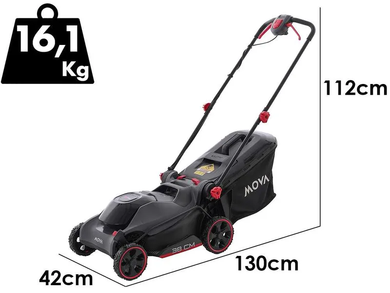 MOVA GL415 - Tondeuse à gazon à batterie - 40 V 4 Ah - Coupe 38 cm