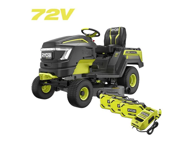 RYOBI RY72TMX117-310 - Tracteur tondeuse à batterie - 72V / 3x10Ah