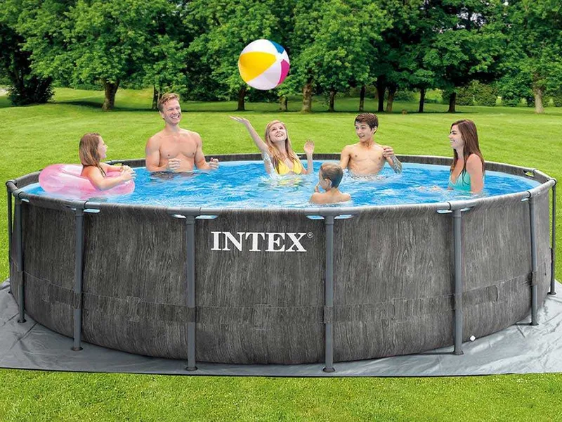 Intex Prisma Frame Greywood 26742NP - Ø457x122 cm - Piscine ronde