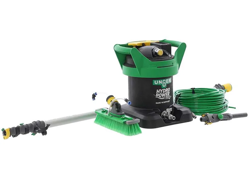 Unger Kit Hydropower Ultra S - Kit de nettoyage pour vitres et panneaux photovoltaïques - Perche télescopique en aluminium 171-600 cm