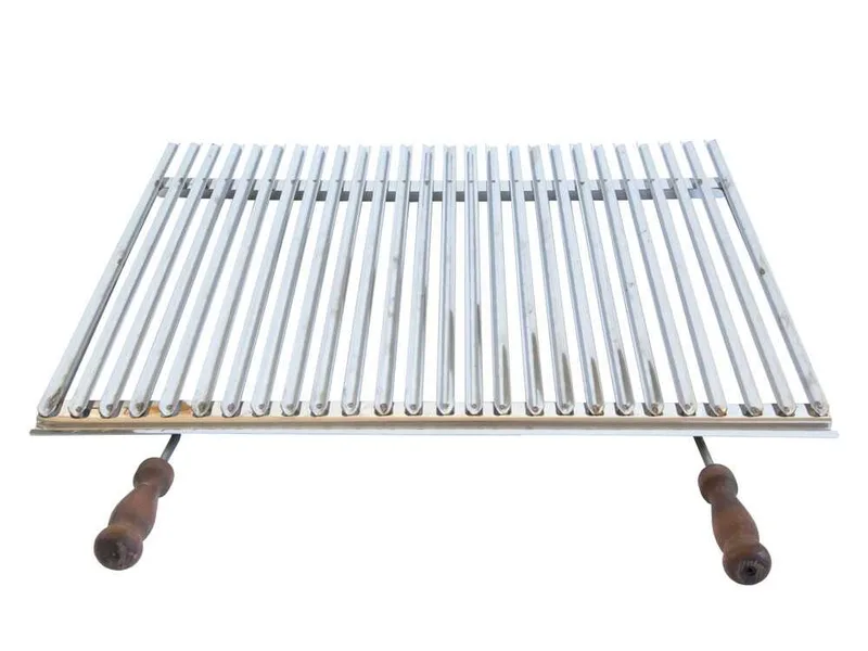 Cruccolini - Grille en acier inoxydable - Poignées en bois anti-brûlures