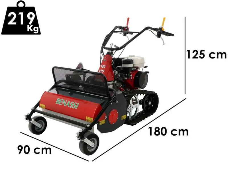 Benassi T750 SHD - Tondeuse débroussailleuse professionnelle à couteaux sur chenilles - Honda GX270