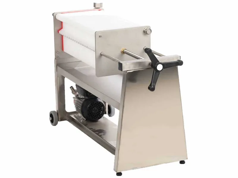 Enotecnica Pillan F40 - Filtre à plaques pour vin sur chariot - Châssis INOX et pompe NOVAX
