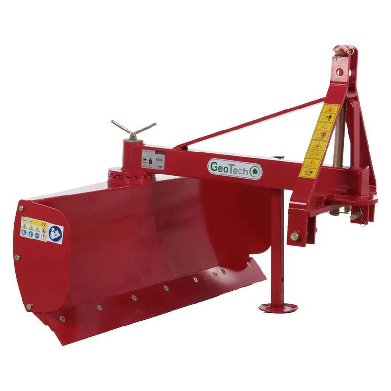 Niveleuse pour tracteur GeoTech DL140 à rotation lame 360° et Bras orientable