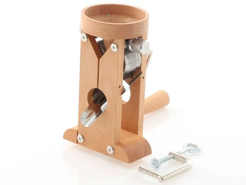 Schnitzer Campo 150g - Floconneuse manuelle de table en hêtre avec rouleaux en acier inox