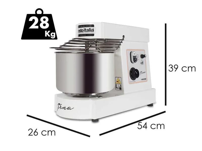 Resto Italia Pina Line MO 10 VV - Pétrin à spirale à vitesse variable - 6 KG