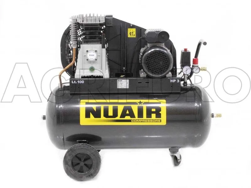 Nuair B3800B/100 CM3 - Compresseur d'air électrique monophasé à courroie - Moteur 3 CV - 100 L