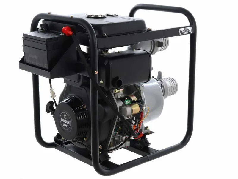 Pompe thermique diesel Blackstone BD 10000ES raccords 100 mm - 4 pouces - démarrage électrique - réservoir de 14 litres - Euro 5
