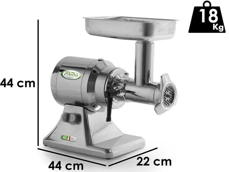 Fama TSK12 UNIKO - Hachoir à viande électrique - Corps en aluminium - Groupe de hachage en acier inox - 400V
