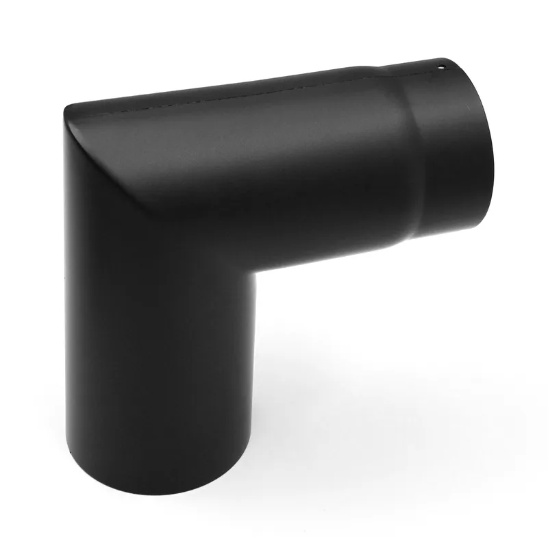 Raik Basic coude de tuyau de fumée 150mm noir 90° 2-pièces, sans porte pour tuyau de fumée / conduit de fumée
