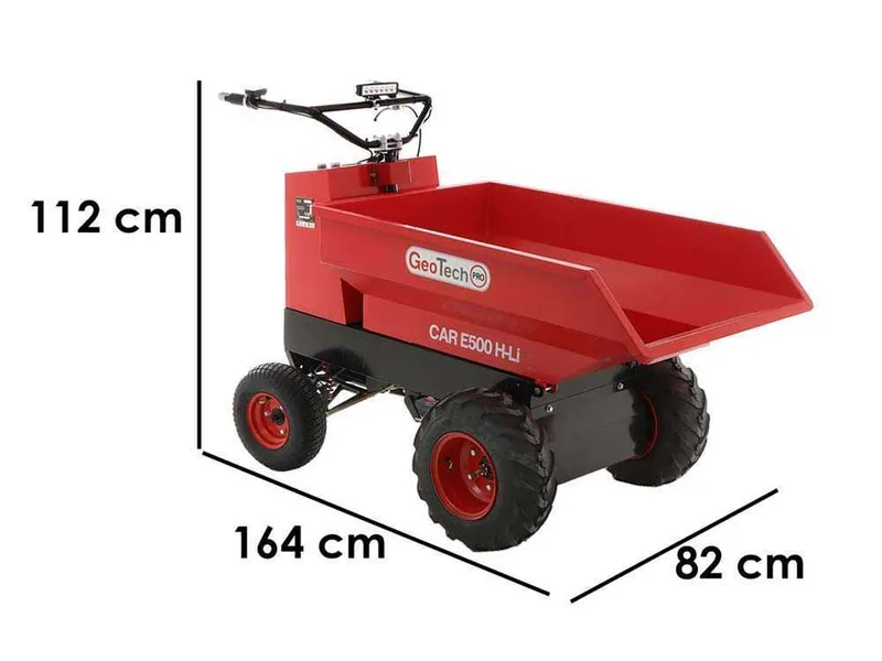 Brouette à batterie GeoTech Pro Mini Dumper Car E500 H-Li - Caisson Dumper 500Kg