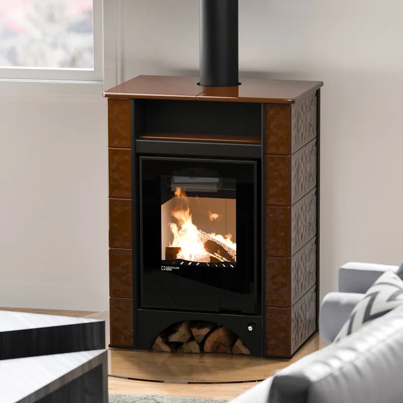 Aquaflam Vario Peru Basic Poêle à bois avec échangeur thermique Marron 11/7 kW
