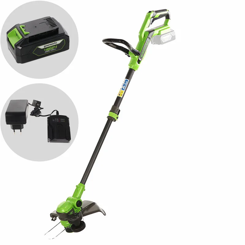 Greenworks G48GTE30IIK2 - Coupe-bordure à batterie - 48 V 2 Ah