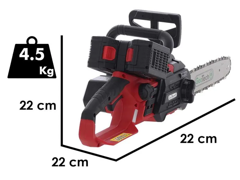 GeoTech X-Line CS-40V - Tronçonneuse à batterie - Guide de 30 cm - 40 V 4 Ah