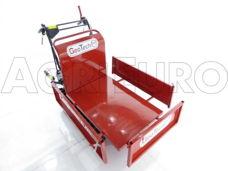 GeoTech Pro GeoPorter 330E - Brouette motorisée à chenilles à 4 galets avec benne extensible - 300Kg