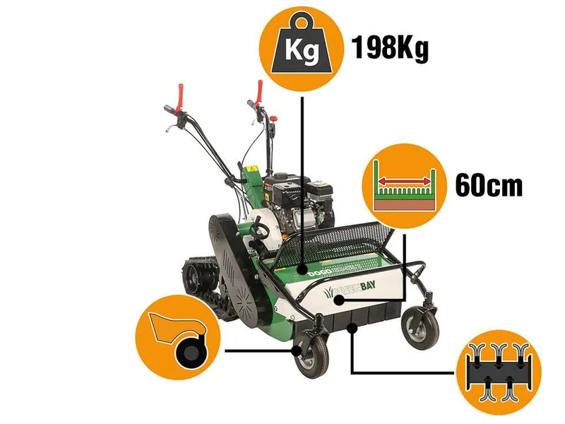 GreenBay DOGO 60-85 T - Tondeuse débroussailleuse professionnelle sur chenilles - Loncin LC175F-2