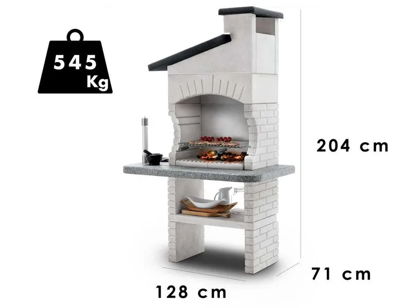 Palazzetti Guanaco 2 - Barbecue à bois et charbon en maçonnerie