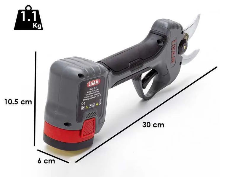 Sécateur électrique de taille LISAM TL 37 - 2x16.8V 4.5Ah - Diamètre de coupe 37 mm