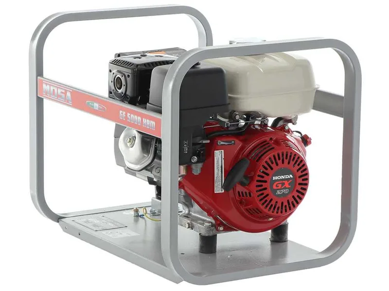 MOSA GE 5000 HBM AVR - Groupe électrogène à essence avec AVR 4.5 kW - Continu 3.6 kW Monophasé - Moteur Honda GX270