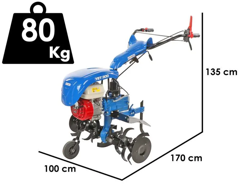 EuroMech YET 300 - Motobineuse thermique 6,5 CV - Honda GX200