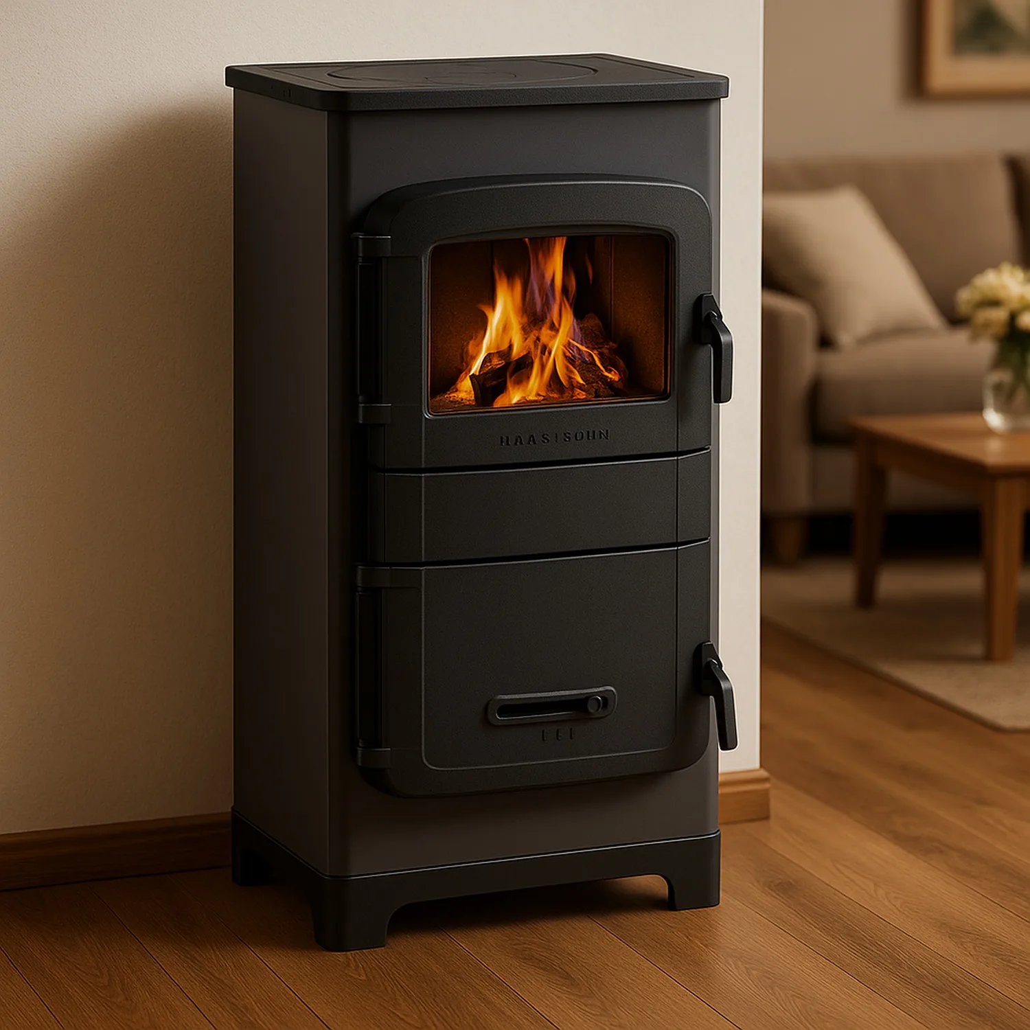 Wamsler chauffage d’appoint RH-8F pierre naturelle avec feu continu/automatique