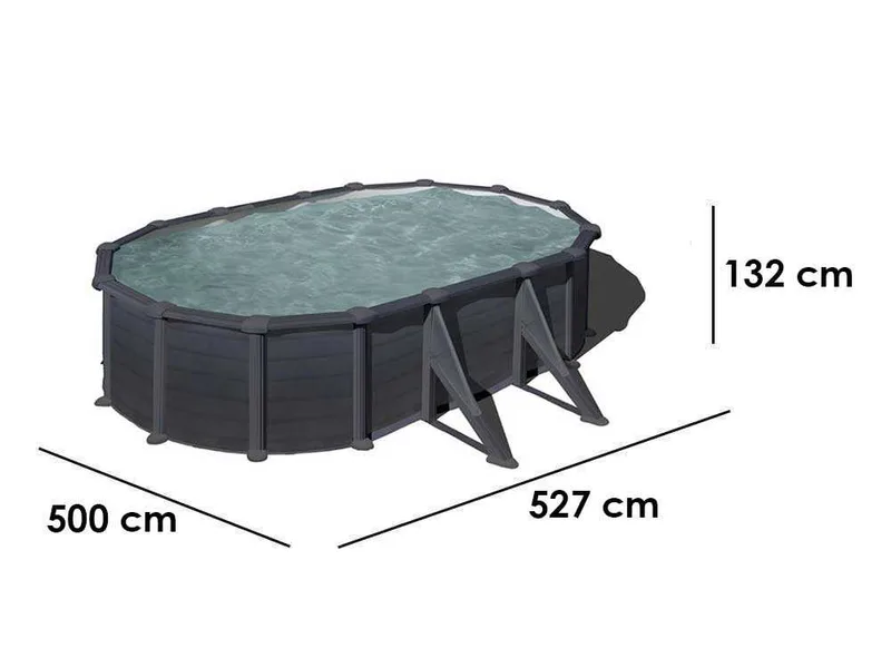Gre Granada Ovale 500x300x132cm - Piscine hors-sol en acier