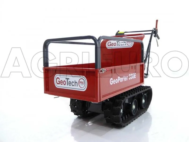 GeoTech Pro GeoPorter 330E - Brouette motorisée à chenilles à 4 galets avec benne extensible - 300Kg