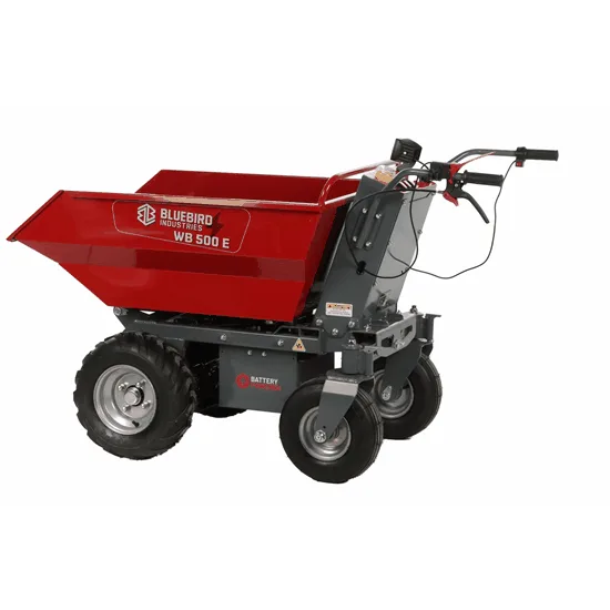 Blue Bird WB 500E - Brouette motorisée sur batterie - 48 V 32 Ah - Benne dumper