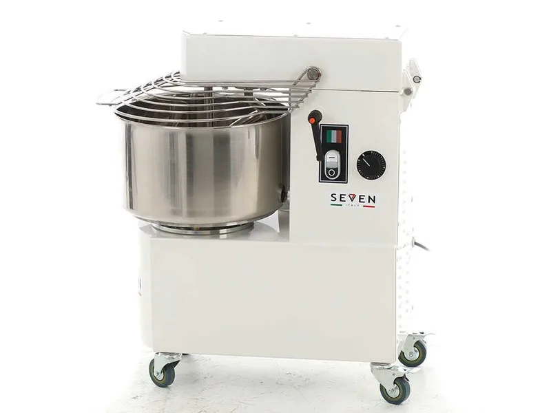 Pétrin à spirale professionnel Seven Italy GHR 20 - 400 V - Avec roues et Minuterie
