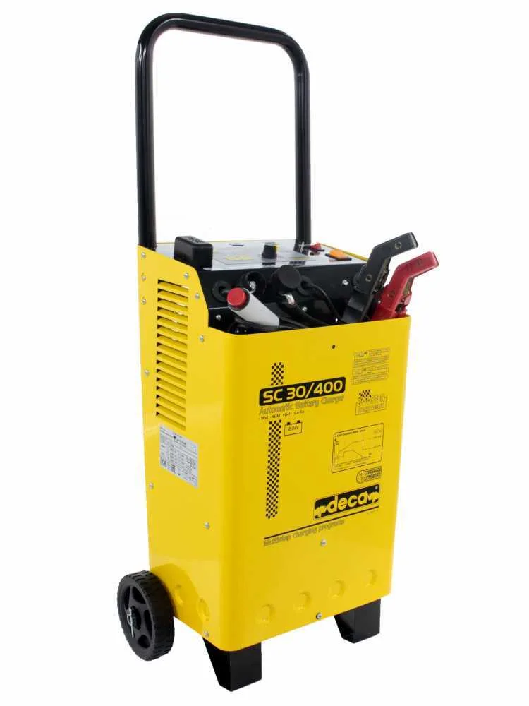 Deca SC 30/400 - Chargeur de batterie/démarreur 12-24V avec microprocesseur - monophasé - sur chariot