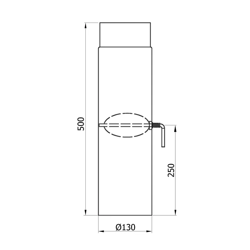 Raik Basic Régulation de tirage 130mm gris fonte L: 500mm pour tuyau de fumée / conduit de fumée