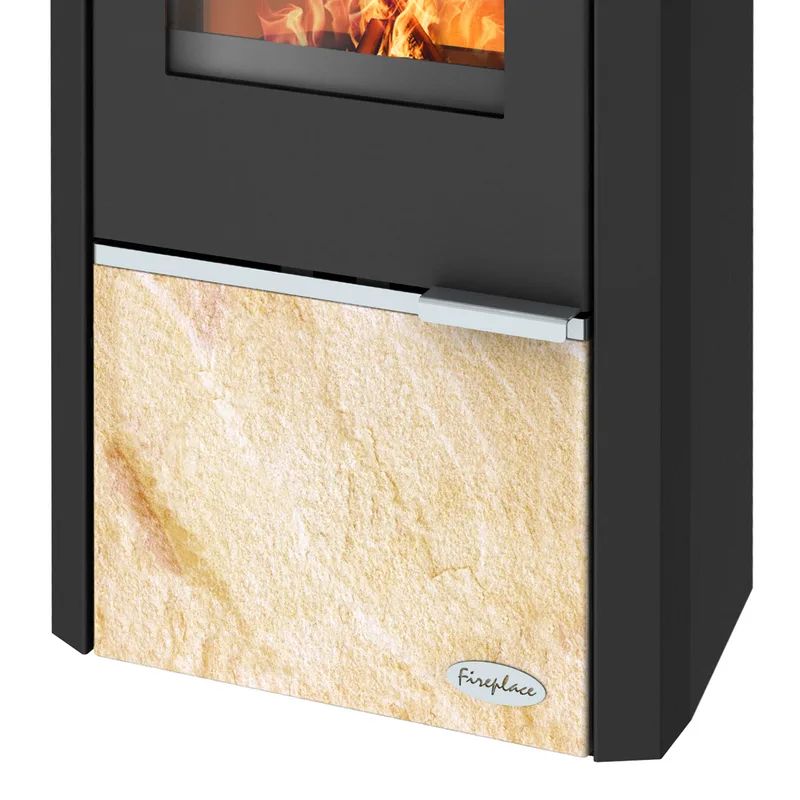 Cheminée Kingstone poêle à bois en acier avec insert en grès