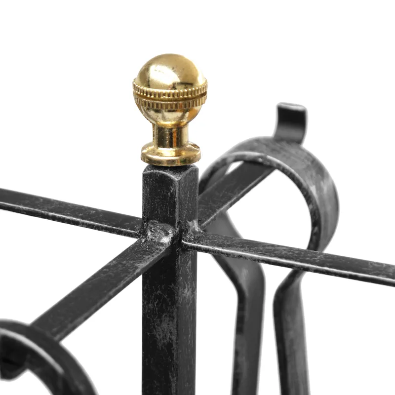 Raik Ensemble d'outils de cheminée Heinrich, 4 pièces, fer forgé, 64 cm