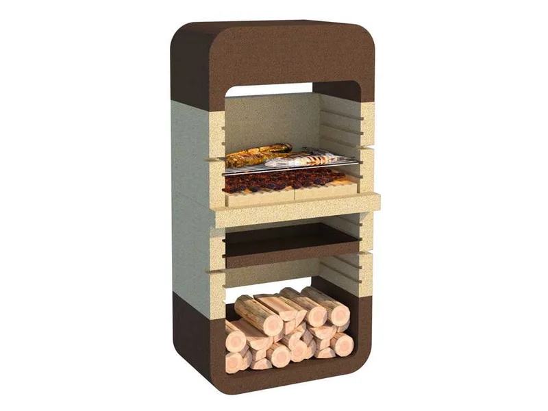 Linea VZ Monopoli - Barbecue à bois et charbon en maçonnerie