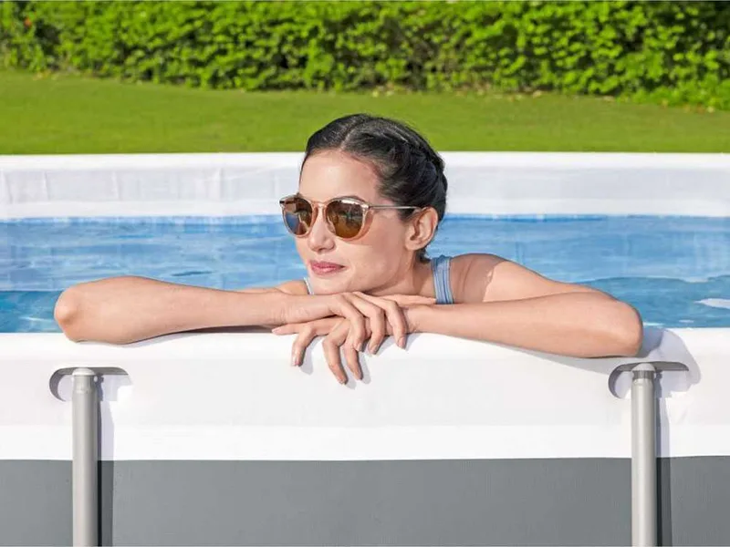 Bestway Power Steel 56629 - 282 x 196 x 84 cm - Piscine hors-sol + pompe de filtration 16 W