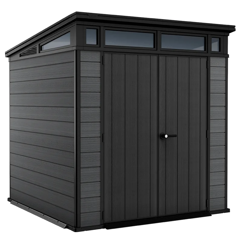 Keter Cortina 7x7 - Abri de jardin - Avec porte à double battant - 214 × 218 × 226 cm